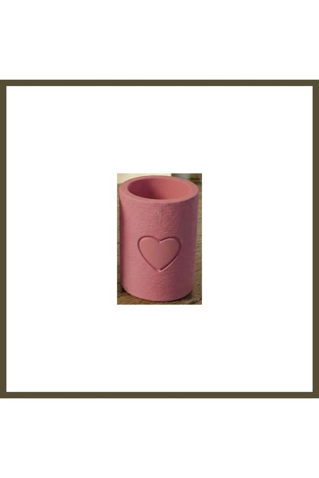3D-Printed Patterned Cylindrical Pencil Holder and Makeup Brush Organizer with Embossed Heart Design by Mas BX