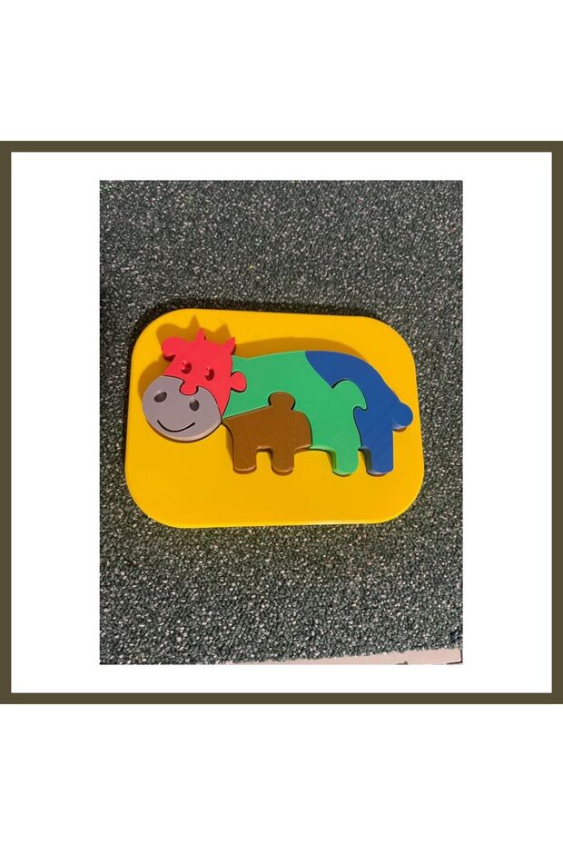 3D-Printed Cow-Shaped Puzzle - Colorful Educational Puzzle BX