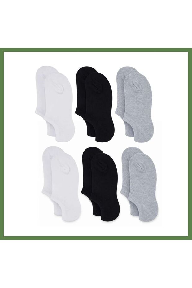 Men's Recycled Yarn 6-Pack Invisible Sneakers Socks, Fine-Stitched, Breathable - HB006