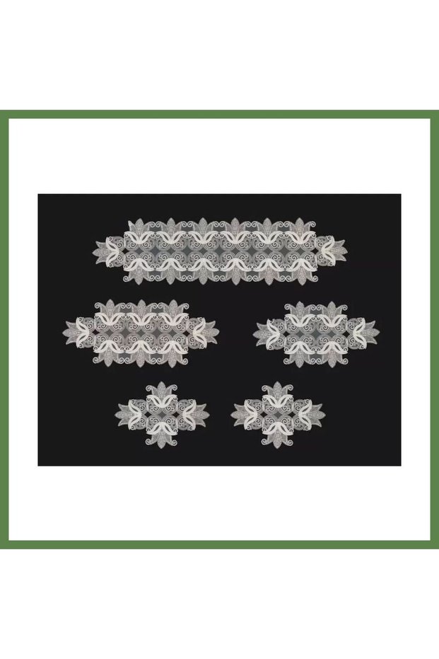 Elegant 5-Piece Cream Lace Tablecloth and Table Runner Set for the Living Room HB006