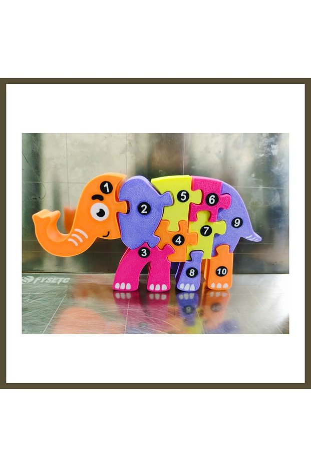 3D Printed Numbered Elephant Puzzle - Number Sequencing and Matching Toy BX