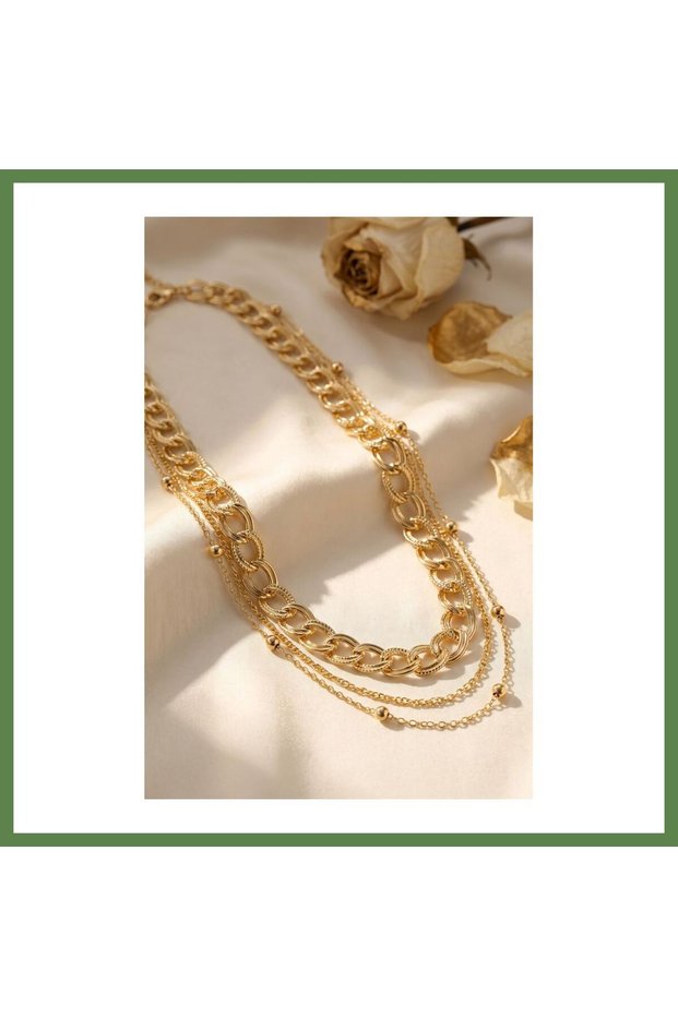 Gold-Toned Brass Chain-Style Modal Women's Necklace HB006