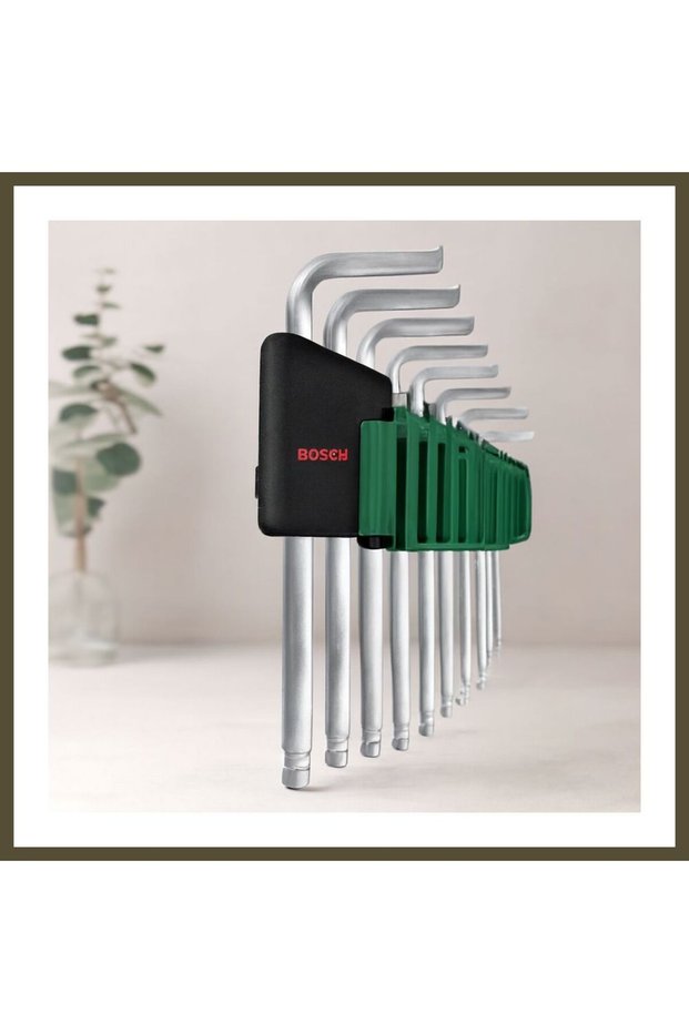 9-Piece Long Flat Chrome Allen Wrench Set BX