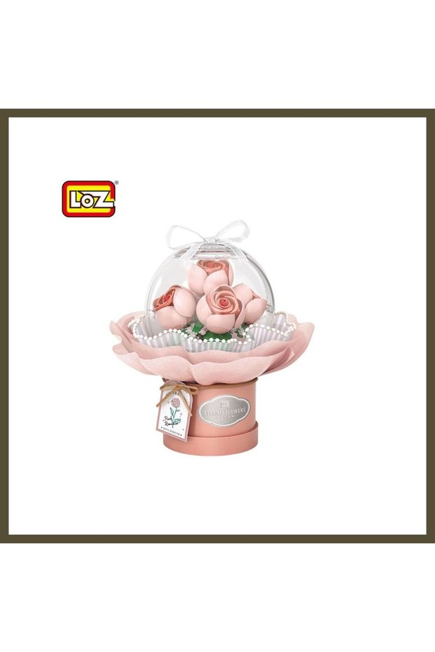 LZ-1298 NessiWorld LED-Lit Pink Rose Bouquet, 285-Piece Building Block Set BX