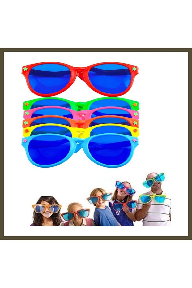 Large Party Glasses, Assorted Colors, Set of 6, 27x9 cm BX