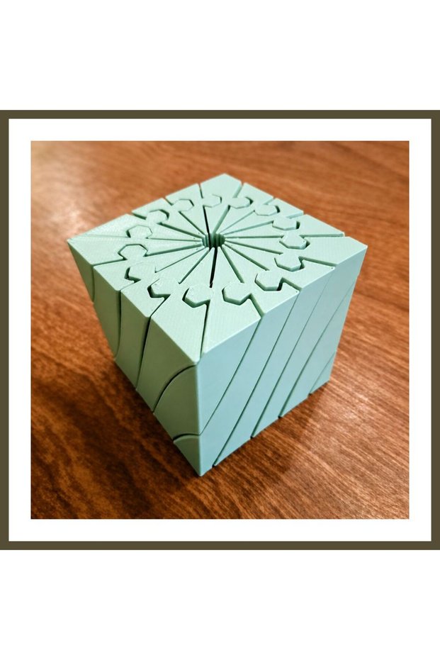 3D-Printed Twisting Cube - Mechanical Rotating Puzzle Cube - Mint BX