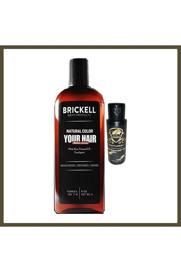 Brickell Hair and Beard Lightening Shampoo for Men 237 ml + Caraboa Erotic Massage Oil BX