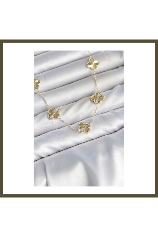 Gold-Colored Clover-Pattern VIP Series Women's Necklace BX