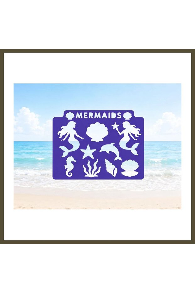 3D Print Mermaid-Themed Drawing Template - Multi-Pattern Template - Purple BX