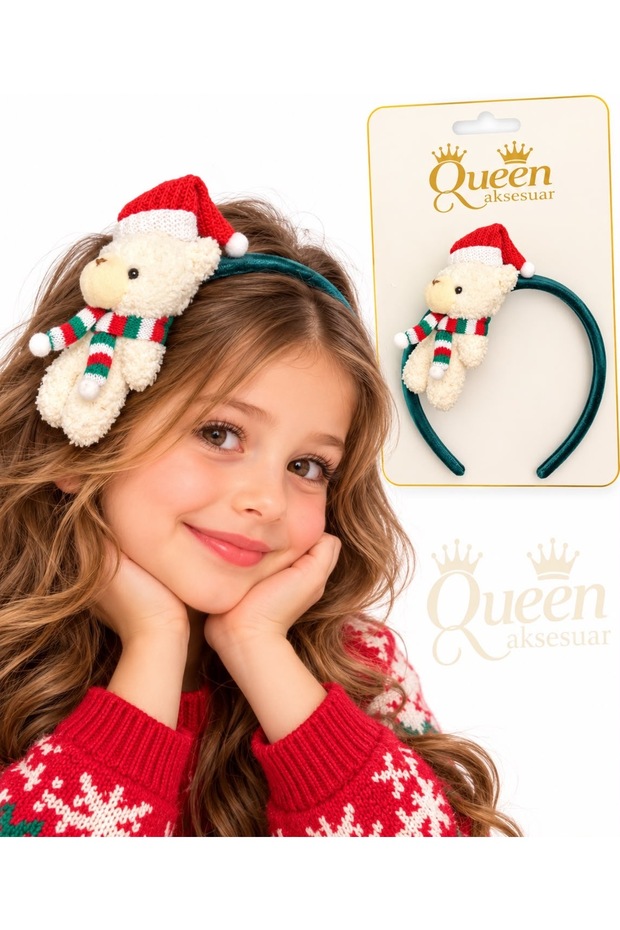 New Year's and Christmas Plush Teddy Bear with a Hat and a Green Velvet Crown for Kids, Adults, and Women