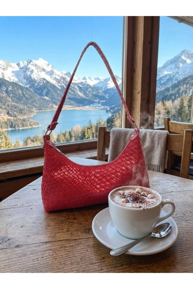 Knitted Patterned Women's Shoulder Bag