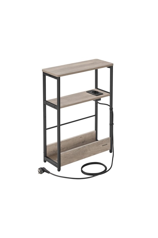 Side table with socket Vasagle Brown 45x18x58 cm
