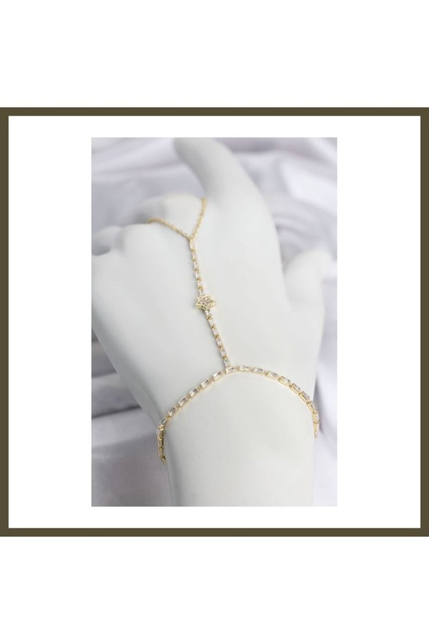 Gold-Colored Brass Star-Shaped Shahmeran BX with Zircon Stones