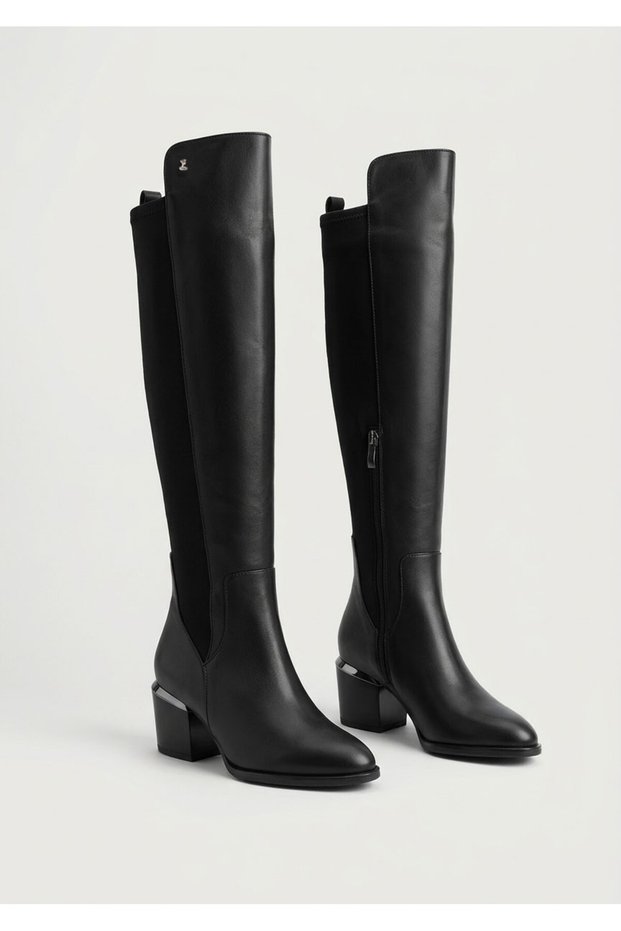 1928158K Genuine Leather, Spandex-Lined, 6 cm thick heel Boots for Women