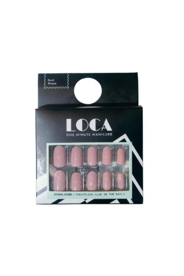 loca press on nails pink nude oval shape (14)
