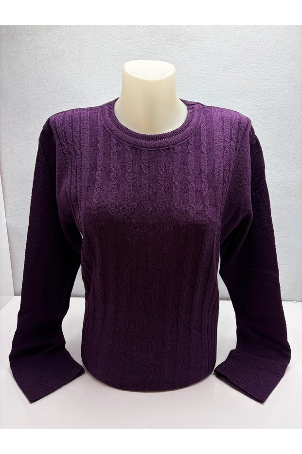 WOMEN'S SWEATER WITH PATTERNED KNIT