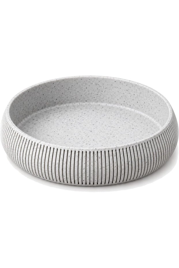Ribbed Catch-All Bowl 17.6 cm, Round Japandi Decorative Dish for Keys, Jewelry and Trinkets