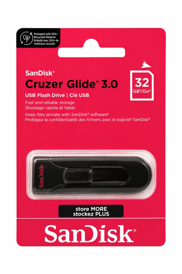 Cruzer Glide 3.0 32GB USB 3.0 Flash Drive – High-Speed Retractable USB Memory Stick for PC, Laptop & Secure Data Storage