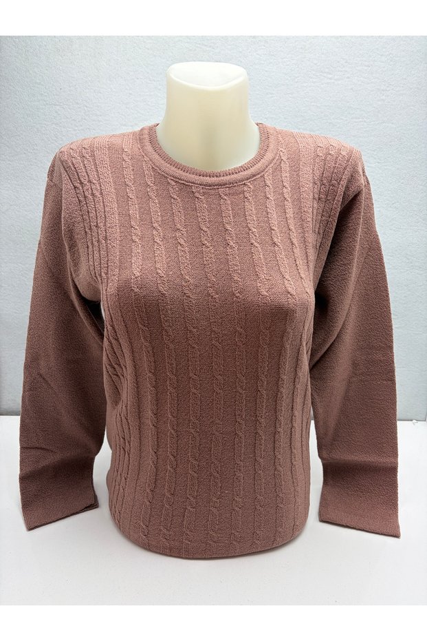 WOMEN'S SWEATER WITH PATTERNED KNIT