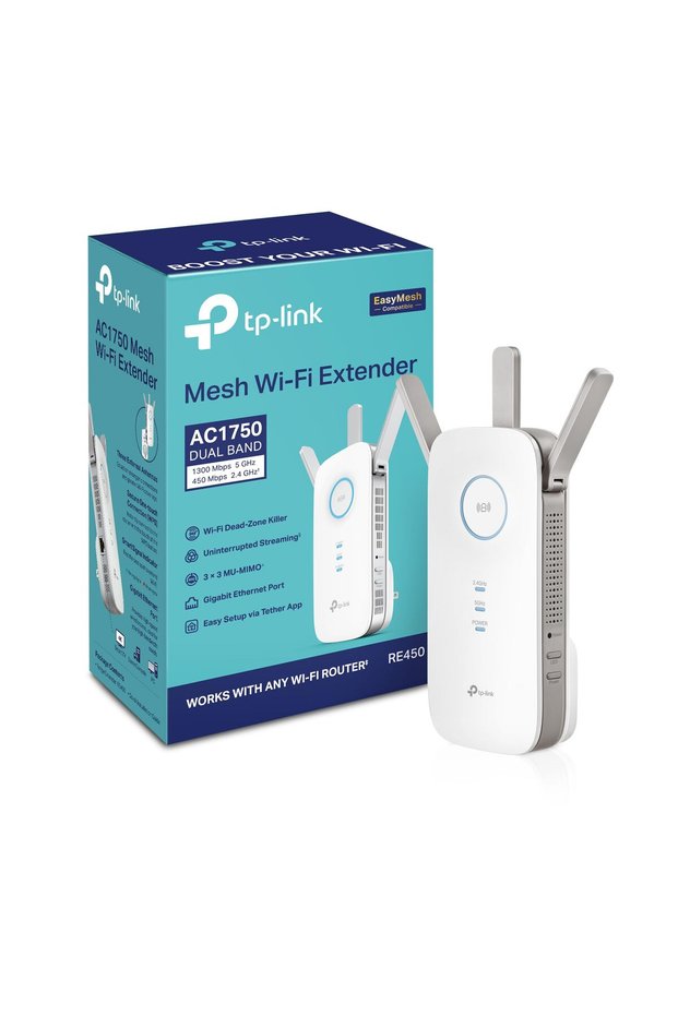 AC1750 WiFi Extender (RE450), PCMag Editor's Choice, Up to 1750Mbps, Dual Band WiFi Repeater, Internet Booster, Extend WiFi Range Further