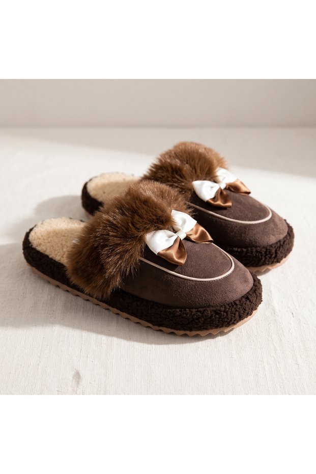 Women's Plush House Slippers Non-Slip Silent Sole Winter Comfortable Slippers