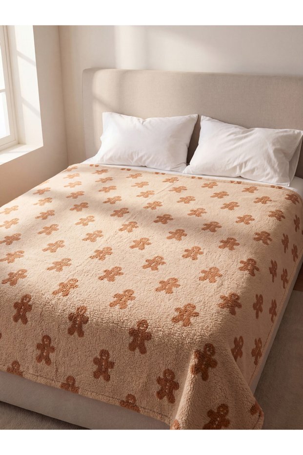 Freezen Store – I, Embroidered Cookie Man Design, Double-Sized Blanket, 200X220 Cm.