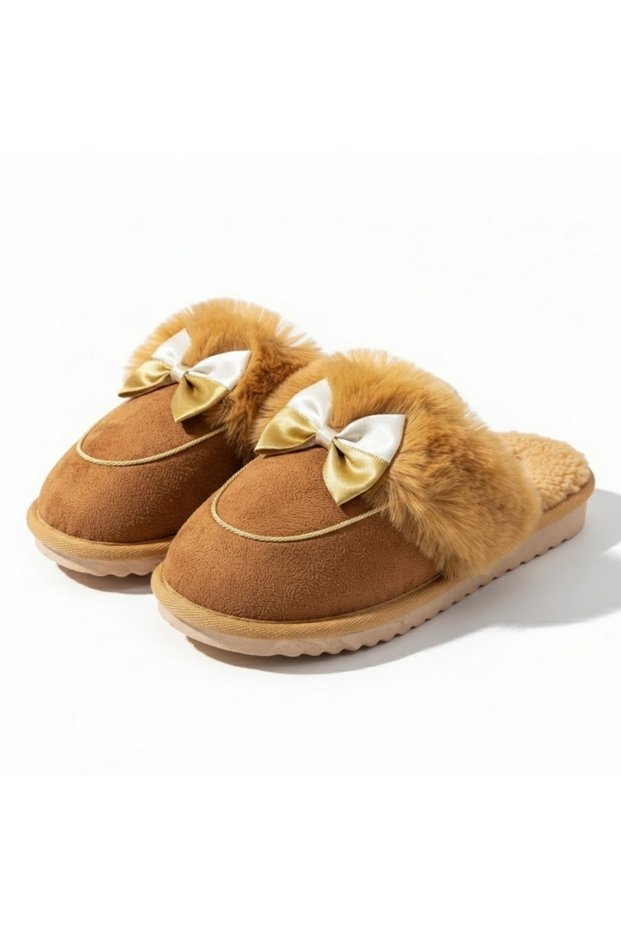 Women's Plush House Slippers Non-Slip Silent Sole Winter Comfortable Slippers