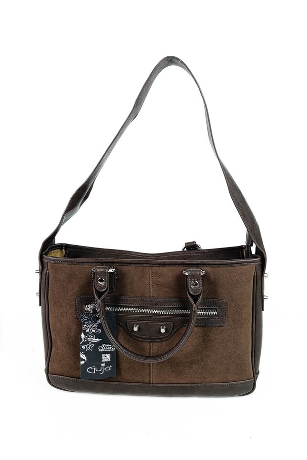 Coffee-Colored Guja 4-Compartment Zipper Women's Shoulder Bag and Handbag