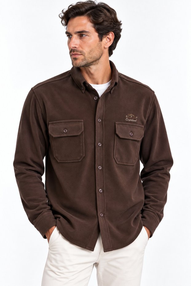 Suede-Look BATTAL SLIM-FIT MEN'S SHIRT