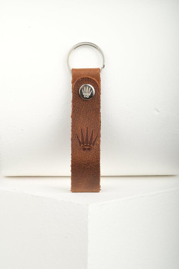 Boulder Clot Coffee Genuine Leather Keychain