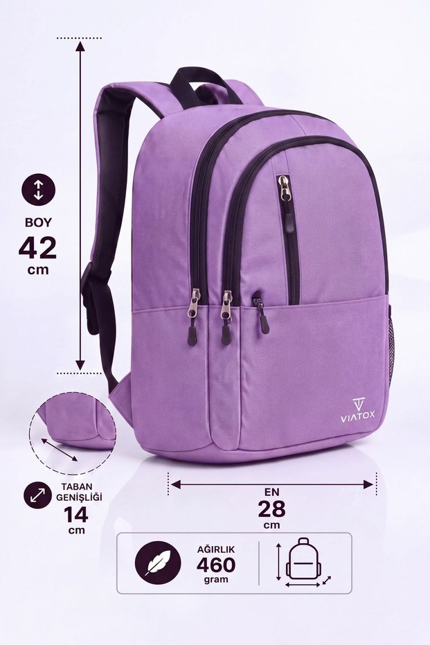 VT-013 Unisex Waterproof Backpack—Travel, School, and Sports Backpack—LILAC