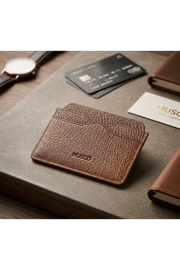 Luxury Genuine Leather Card Holder, Multi-Compartment