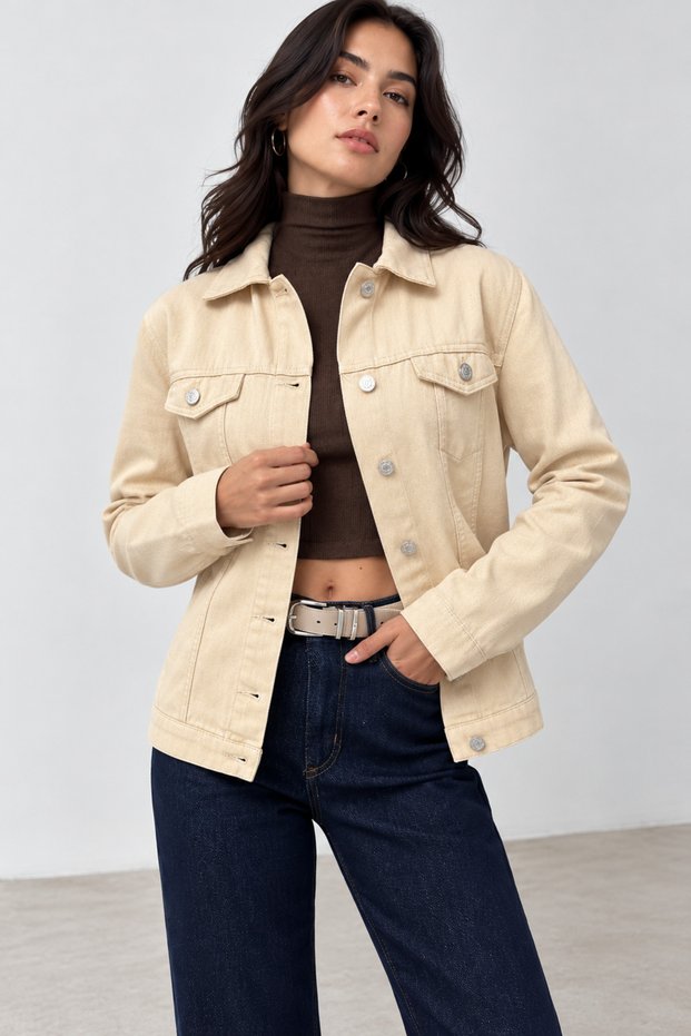 Women's Linen Boyfriend-Cut Relaxed-Fit Jacket