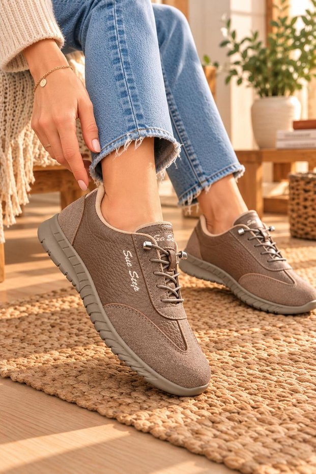 Women's Casual Shoes: Orthopedic, Elastic-Strap, Sneakers - Non-Slip Sole, Lightweight Sole, Comfortable "Anne Comfort" Model