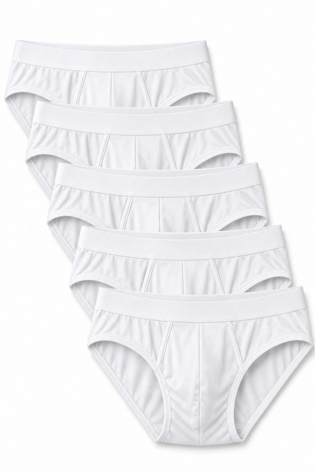 Men's White 5-Piece Bamboo Boxer Set Soft Textured Daily Underwear