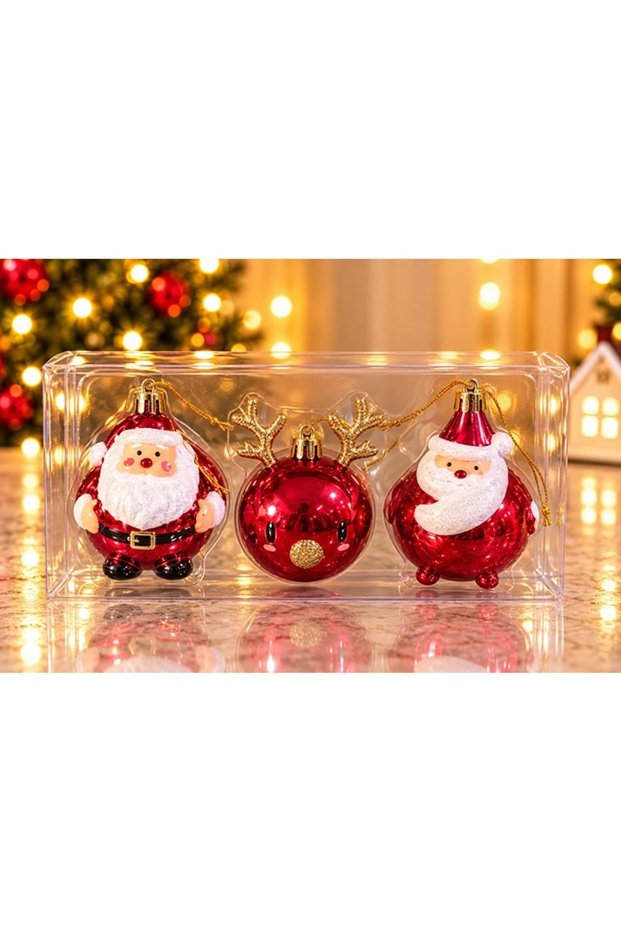 Santa Claus-Themed Christmas Tree Ornaments, Set of 3
