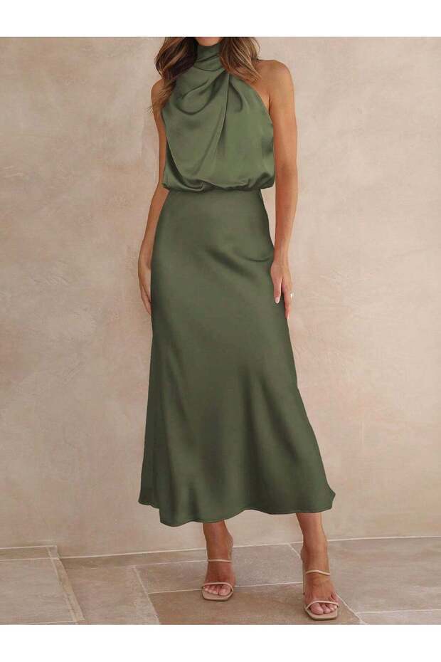 Rochie midi, verde
