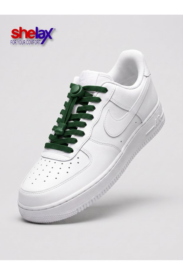 Flat-Spring Clip-Lock Smart Shoelace - Dark Green
