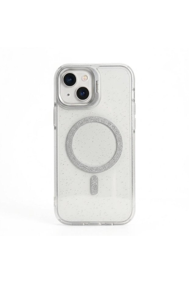 غطاء متوافق مع هاتف Apple iPhone 15 Plus، موديل SparkMag Luxe، باللون الرمادي.