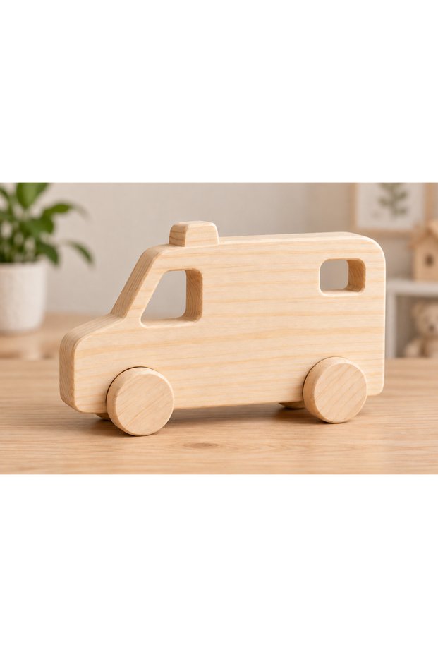 Wooden Paintable Toy Car, Handmade, Natural, Gift-Quality Toy