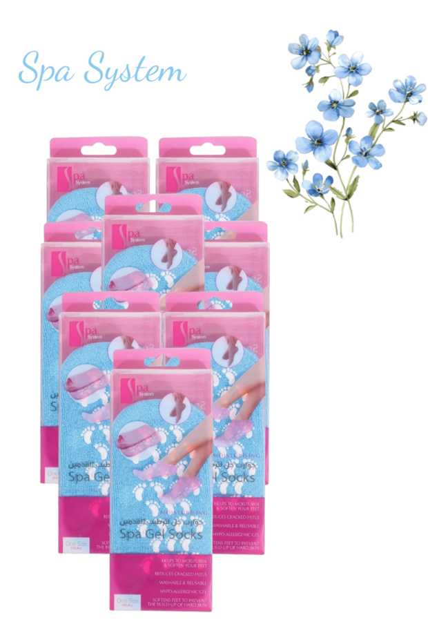 8 Pieces Blue Spa Gel Socks
