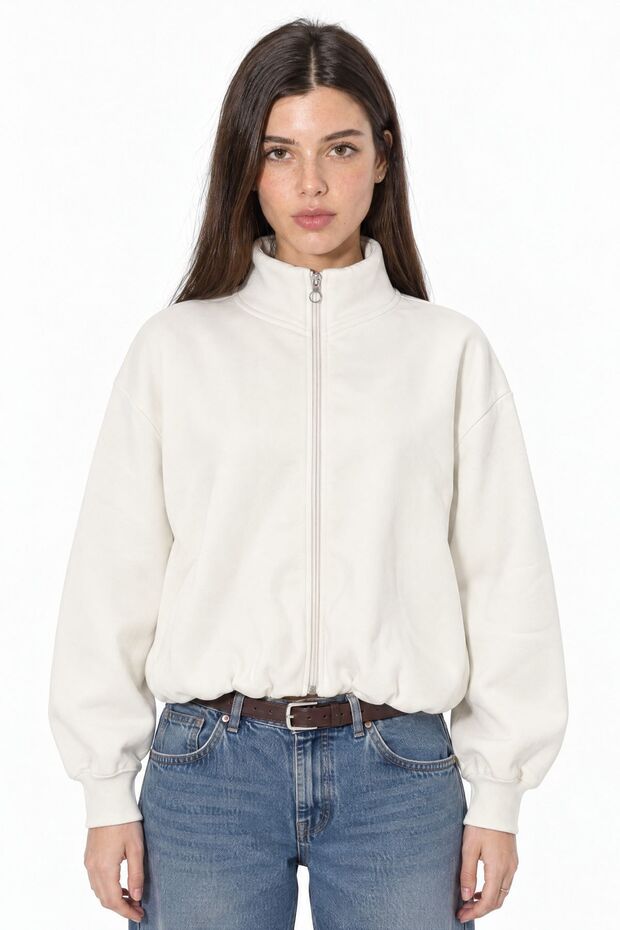 Busem Loose-Fit Half-Zip Short Sweatshirt