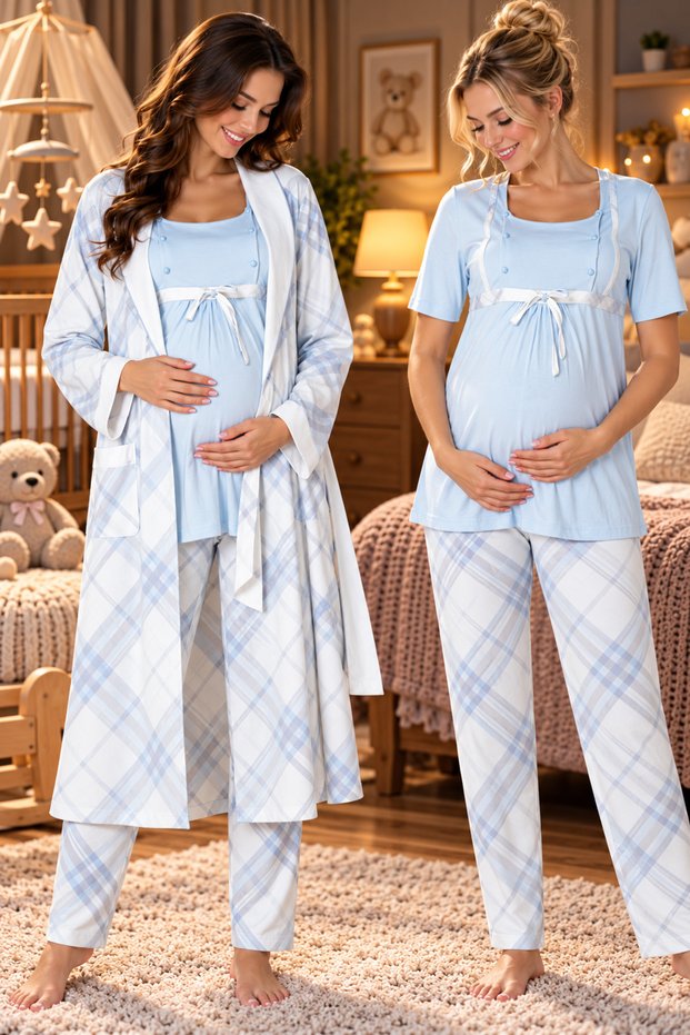 Cotton Maternity Pajama Set Effortt