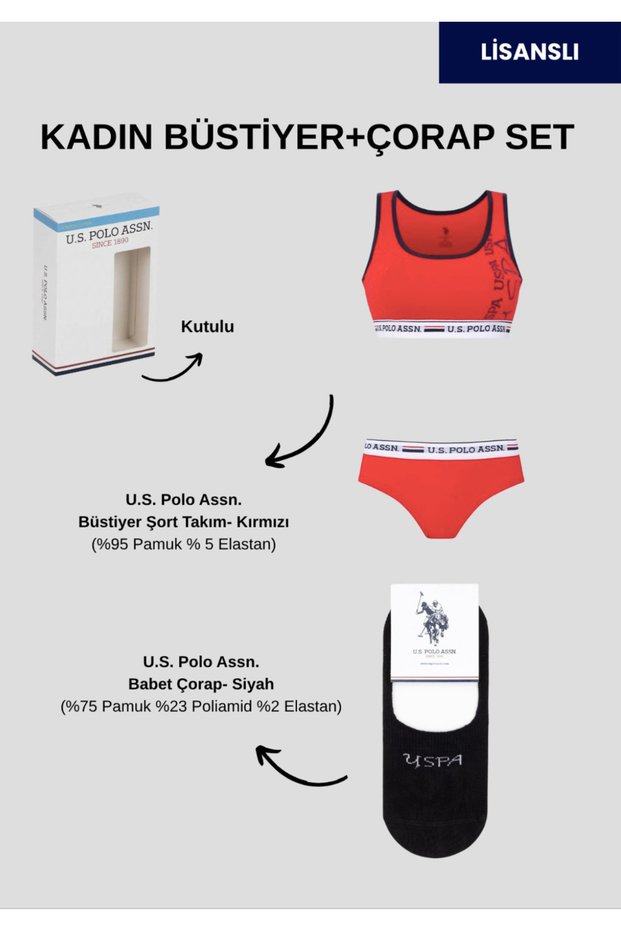 Women's 95% Cotton, 5% Elastane, (with Socks as a Gift), Bustier Set.