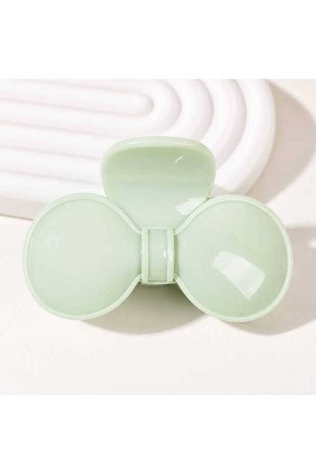Mint Green Bow Hair Clip – Shiny, Large-Sized Women’S Hair Bun Clip and Hair Accessory, 8.5 Cm.