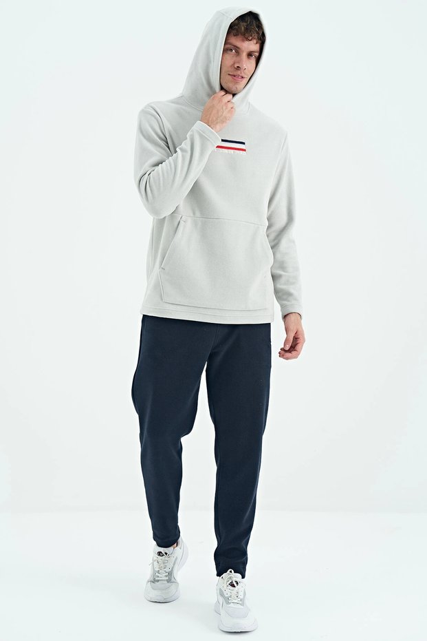 Men's Hooded Sweatshirt, Stone Color, Art-88301.