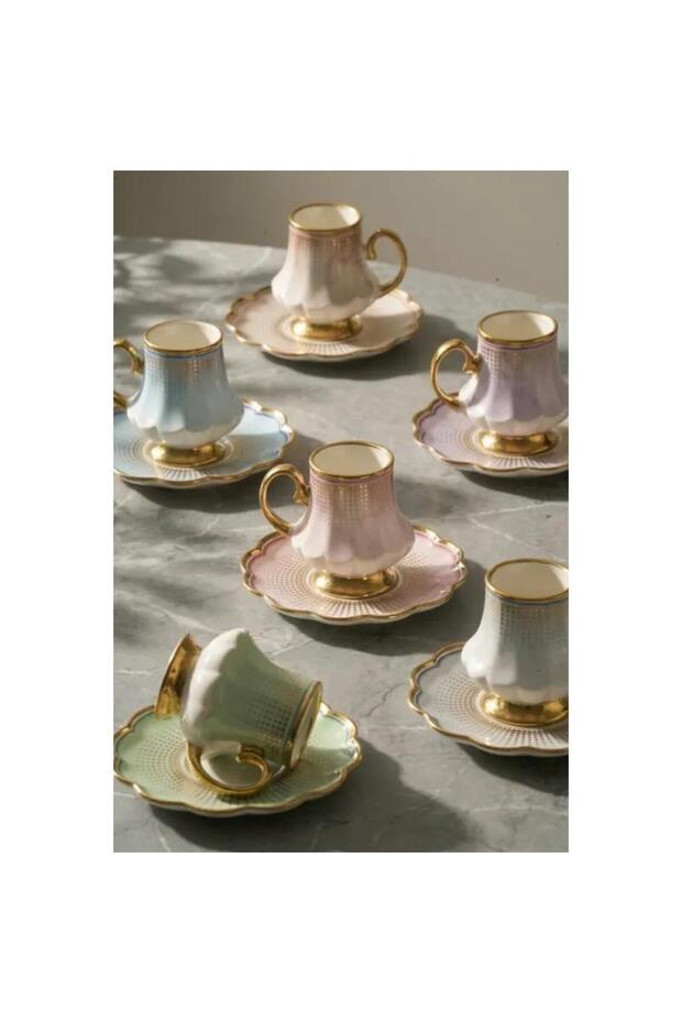 Cassandra 6-Piece Porcelain Coffee Cup Set - 100 ml Mskf517