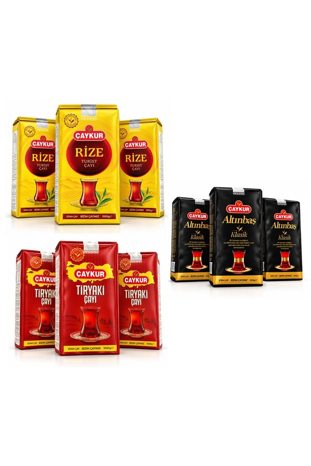 Rize 1 kg - Tiryaki 1 kg - Altınbaş 500 Gr, 9-Piece Mixed Pack.