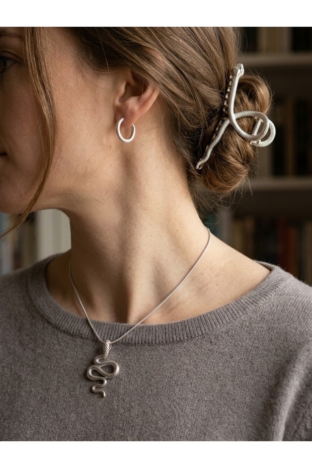 Snake Model Steel Necklace and Metal Clasp Set