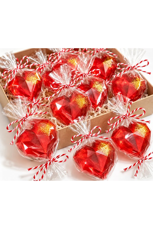 New Year Gift Set, 10-Pack of Red and Gold Soap.